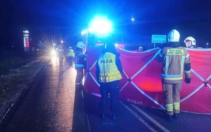 Służby ratunkowe na miejscu wypadku drogowego