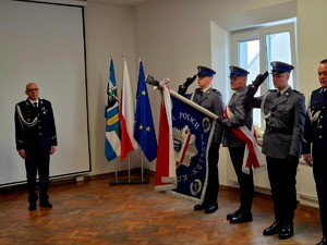 uroczysta zbiórka Zmiana na stanowisku Komendanta Powiatowego Policji w Kętrzynie