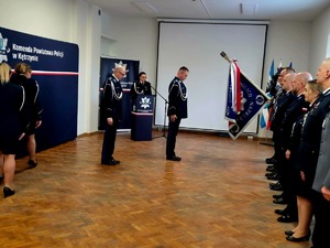 uroczysta zbiórka Zmiana na stanowisku Komendanta Powiatowego Policji w Kętrzynie