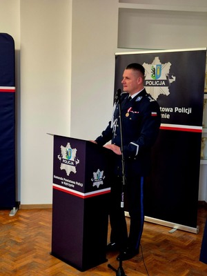 uroczysta zbiórka Zmiana na stanowisku Komendanta Powiatowego Policji w Kętrzynie